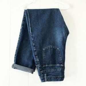 Vintage Wrangler Dark Wash Denim High Waisted Tapered Leg Mom Jeans